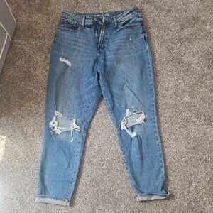 Distressed Blue Jeans